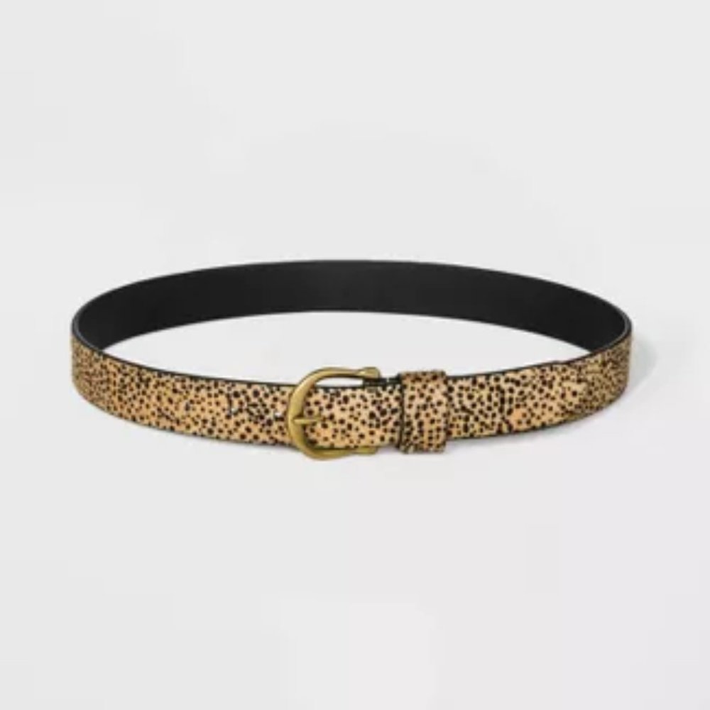 Women's Leopard Print Faux Hair Belt